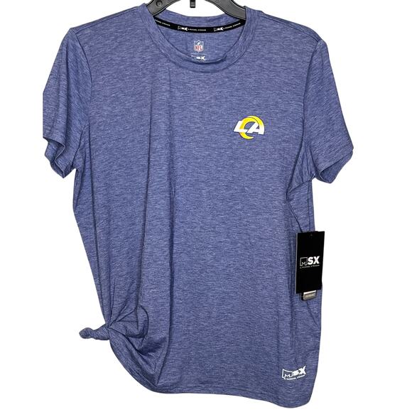 NFL NEW Football Women LA Rams Blue Short Sleeve Tee Size Large - Picture 1 of 7